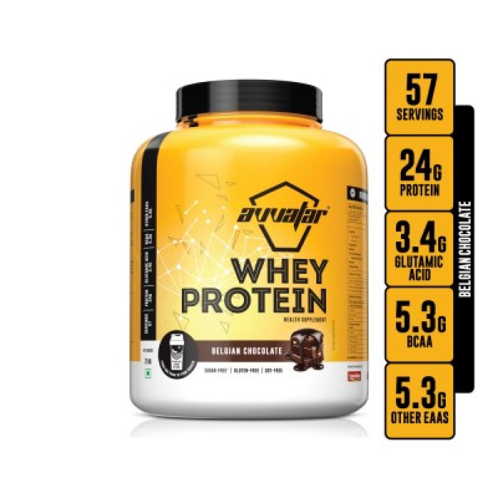 AVVATAR - WHEY PROTEIN | 2KG | BELGIAN CHOCOLATE FLAVOUR | MADE WITH 100% FRESH COW'S MILK